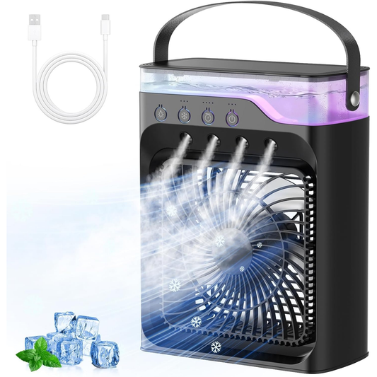 Ventilador Humidificador Portátil con Luces LED