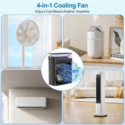 Ventilador Humidificador Portátil con Luces LED